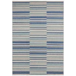 Covor albastru modern, model geometric, Muse Blue Stripe, 9 mm, 200×290 cm, Asiatic London
