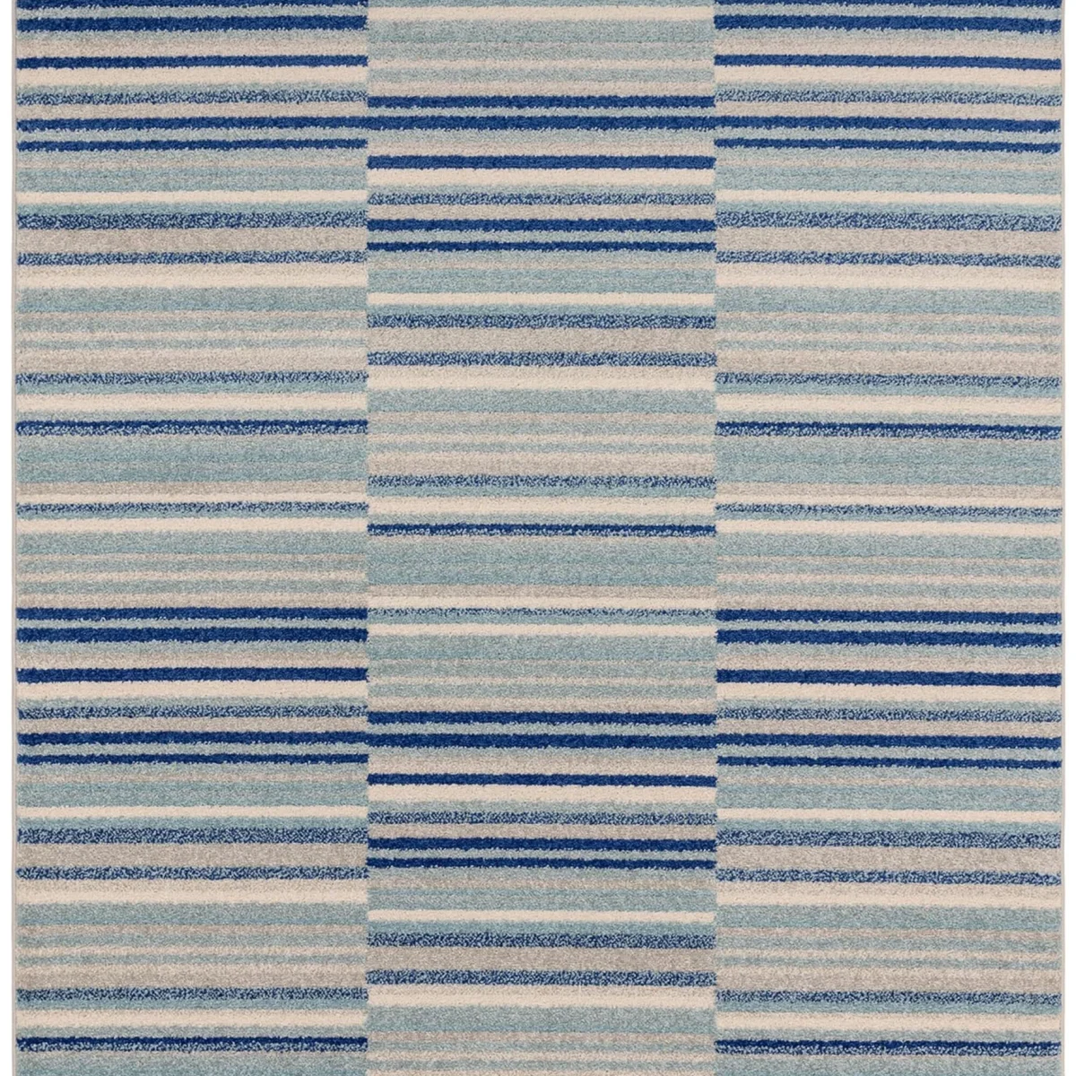 Covor albastru, model geometric, Muse Blue Stripe, 66x240 cm, Asiatic London