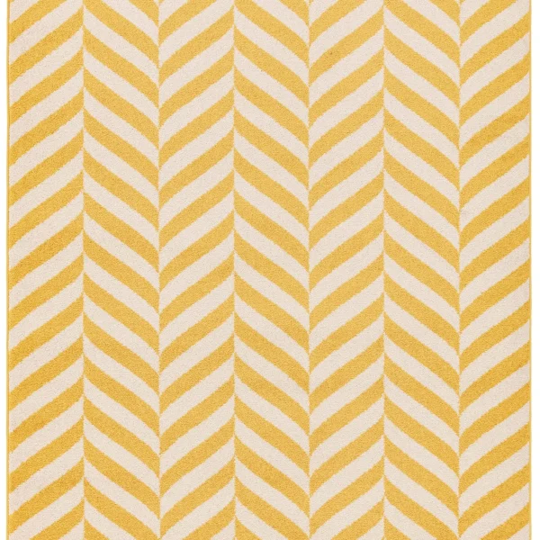 Covor galben, model geometric, Muse Chevron, 66x240 cm, Asiatic London