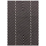 Covor negru, model geometric modern, Muse Black Linear, 160×230 cm, Asiatic London