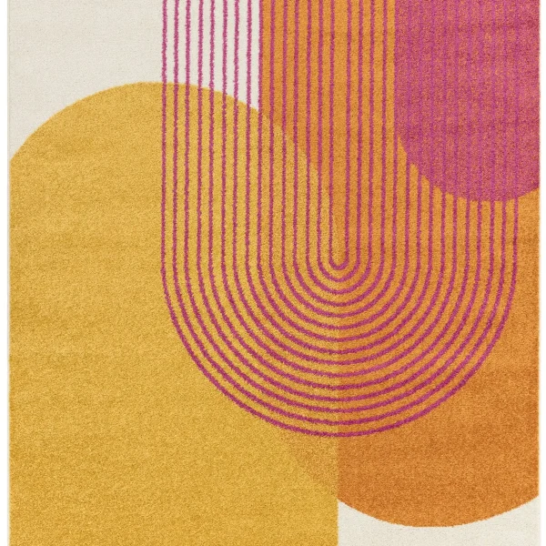 Covor orange modern model geometric Muse Orange Retro 9 mm 80x150 cm MUSE0801500013