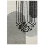 Covor gri model geometric Muse, Retro, 9 mm, 80×150 cm, Asiatic London