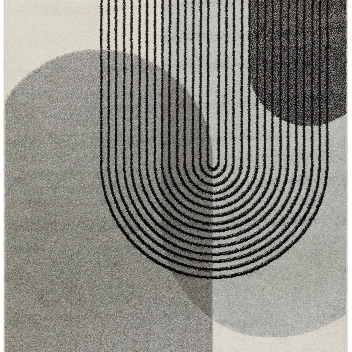 Covor gri modern model geometric Muse Grey Retro 9 mm 80x150 cm MUSE0801500014