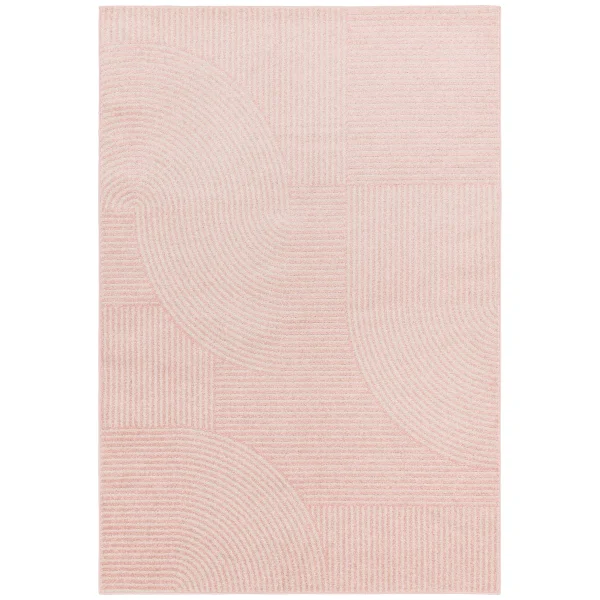 Covor roz modern model geometric Muse Pink Geometric 9 mm 80x150 cm MUSE0801500017