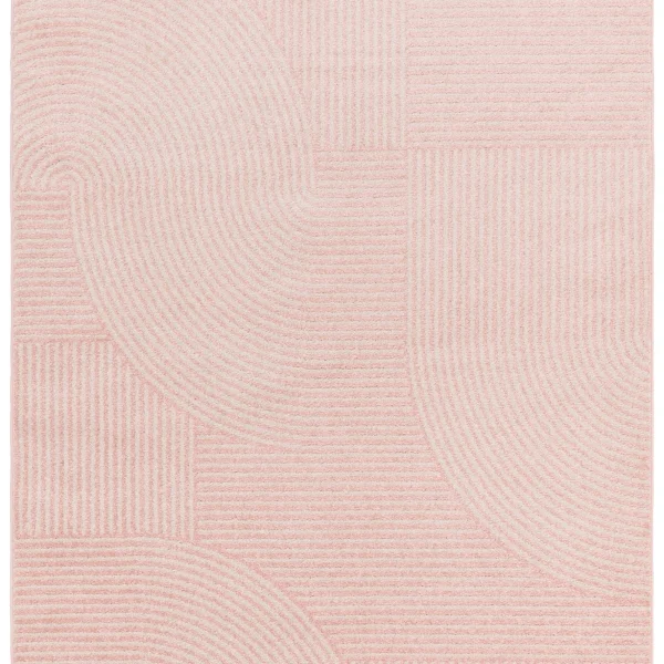 Covor roz modern model geometric Muse Pink Geometric 9 mm 80x150 cm MUSE0801500017