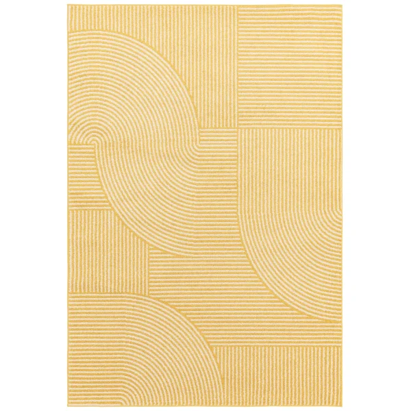 Covor galben modern model geometric Muse Yellow Geometric 9 mm 80x150 cm MUSE0801500018