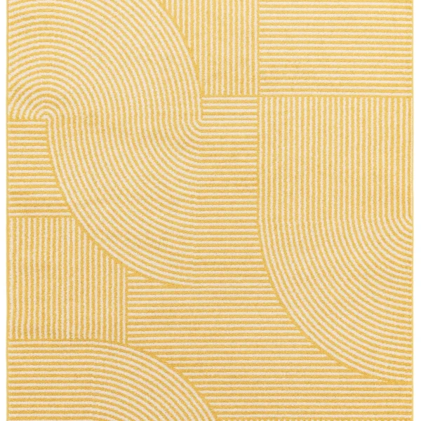 Covor galben modern model geometric Muse Yellow Geometric 9 mm 80x150 cm MUSE0801500018