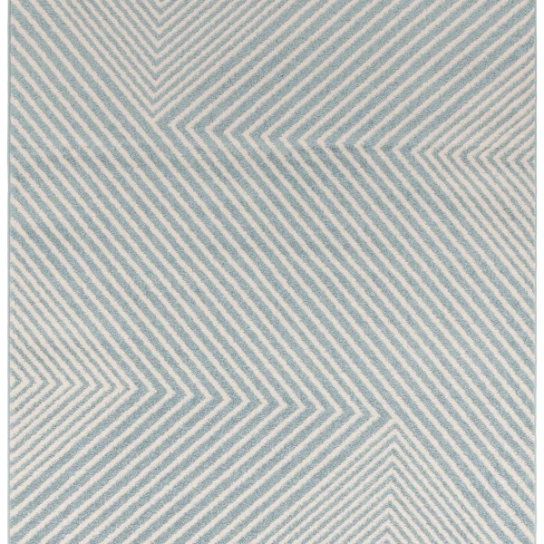 Covor albastru modern model geometric Muse Blue Cross 9 mm 80x150 cm MUSE0801500019