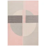 Covor roz model geometric, 9 mm, Muse Pink Circle, 160×230 cm, Asiatic London