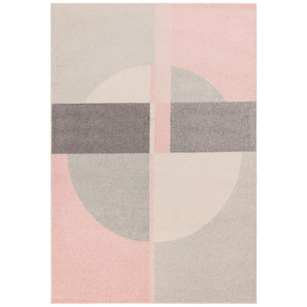 Covor roz modern model geometric Muse Pink Circle 9 mm 80x150 cm MUSE0801500021