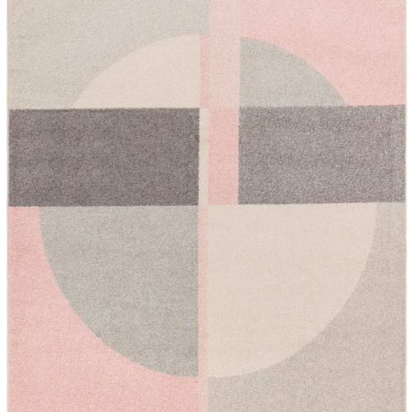 Covor roz modern model geometric Muse Pink Circle 9 mm 80x150 cm MUSE0801500021