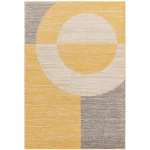 Covor galben, model geometric, Muse Yellow Halo, 160×230 cm, Asiatic London