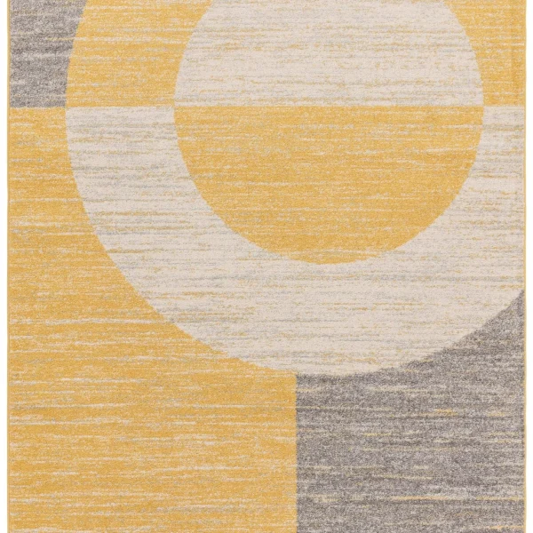 Covor galben modern model geometric Muse Yellow Halo 9 mm 80x150 cm MUSE0801500022