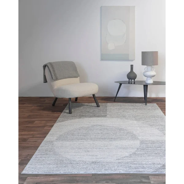 Covor gri modern model geometric Muse Grey Halo 9 mm 80x150 cm MUSE0801500023