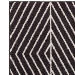 Covor negru modern model geometric Muse Black Linear 9 mm 66x240 cm MUSE0662400010