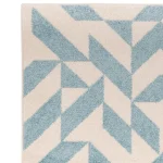 Covor albastru modern model geometric Muse Blue Shapes 9 mm 66x240 cm MUSE0662400003