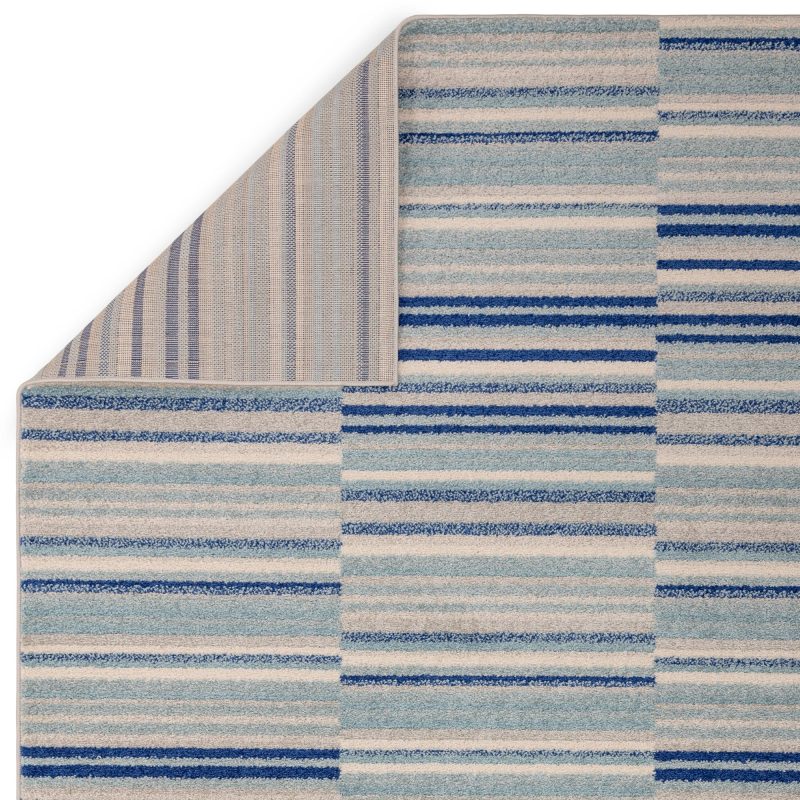 Covor albastru, model geometric, Muse Blue Stripe, 66x240 cm, Asiatic London