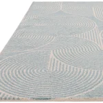 Covor albastru modern model geometric Muse Blue Swirl 9 mm 80x150 cm MUSE0801500002
