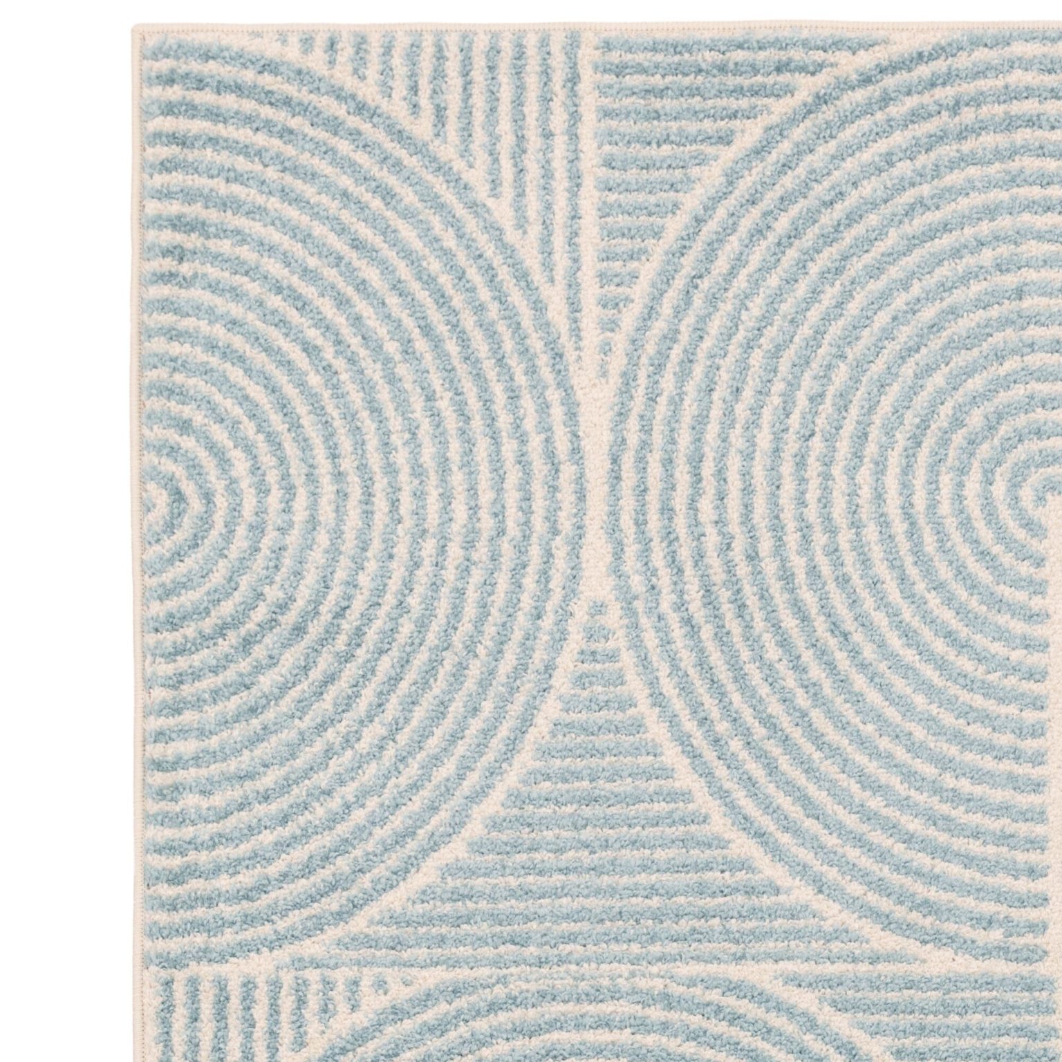 Covor albastru modern model geometric Muse Blue Swirl 9 mm 80x150 cm MUSE0801500002
