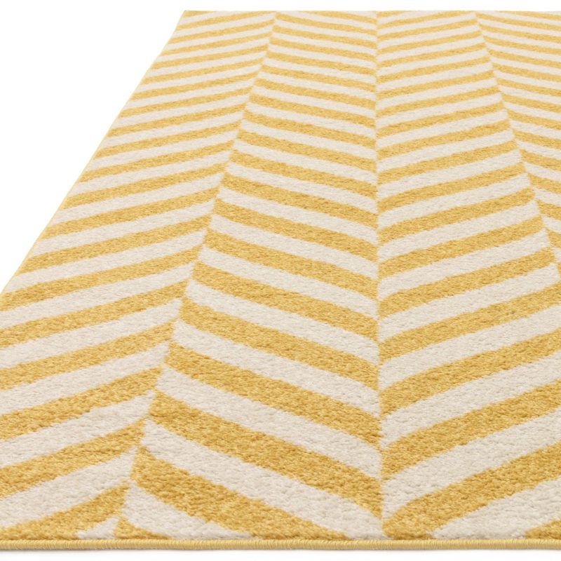 Covor galben, model geometric, Muse Chevron, 66x240 cm, Asiatic London