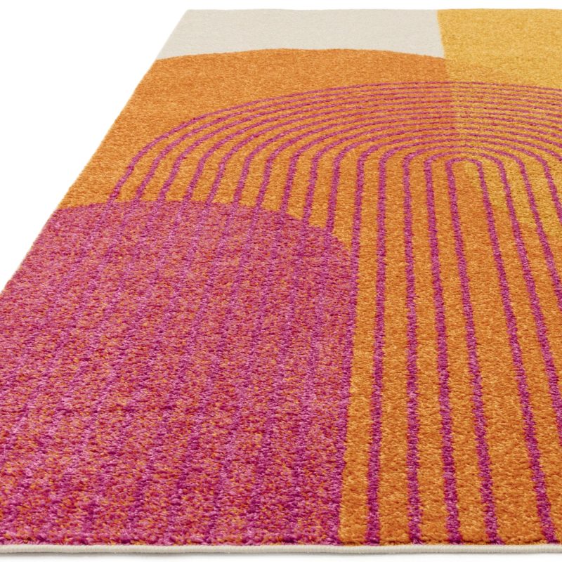 Covor orange modern model geometric Muse Orange Retro 9 mm 80x150 cm MUSE0801500013