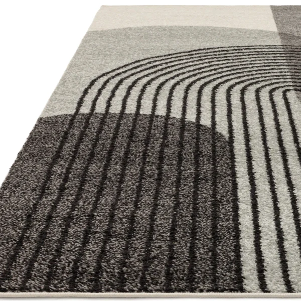 Covor gri modern model geometric Muse Grey Retro 9 mm 80x150 cm MUSE0801500014