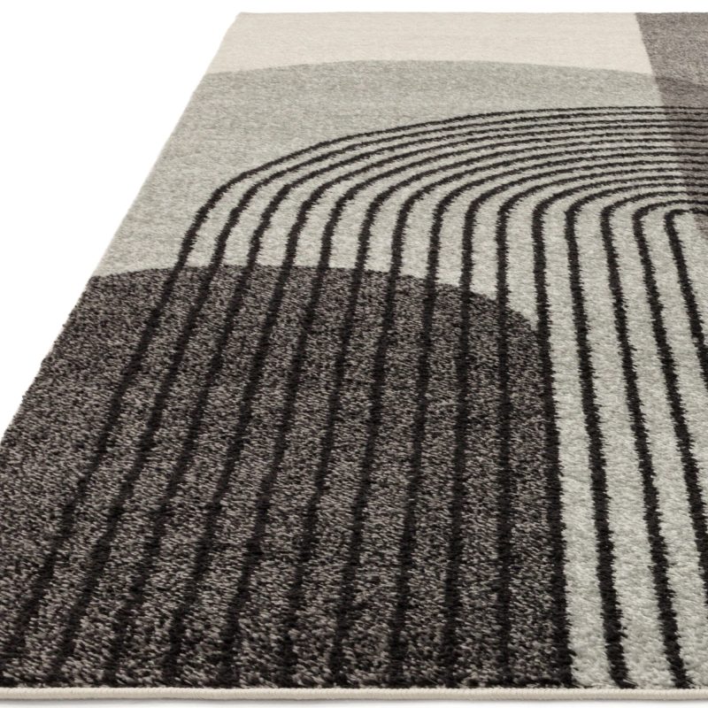 Covor gri modern model geometric Muse Grey Retro 9 mm 80x150 cm MUSE0801500014