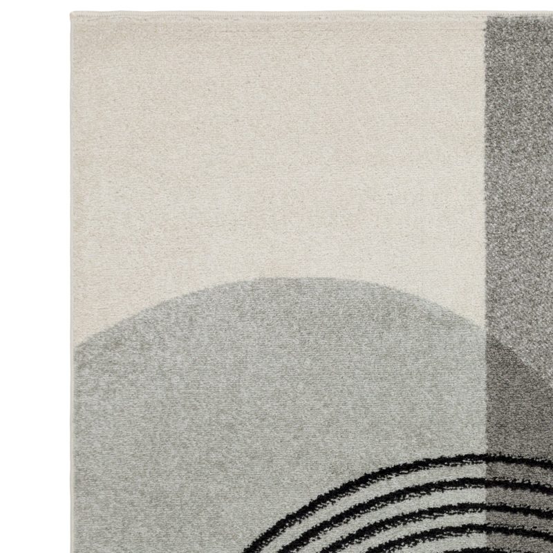Covor gri modern model geometric Muse Grey Retro 9 mm 80x150 cm MUSE0801500014
