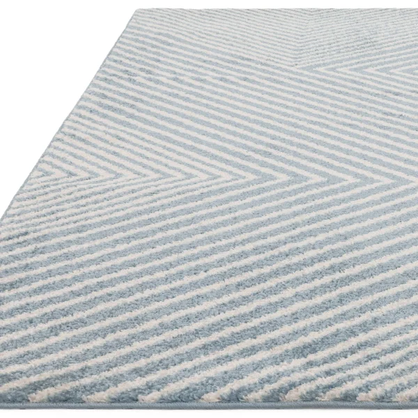Covor albastru modern model geometric Muse Blue Cross 9 mm 80x150 cm MUSE0801500019