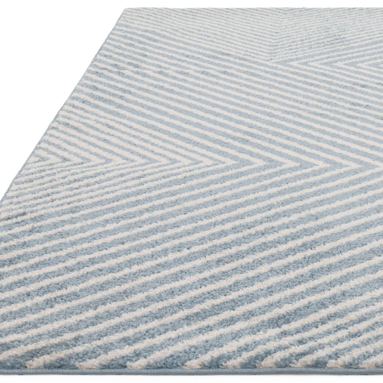 Covor albastru modern model geometric Muse Blue Cross 9 mm 80x150 cm MUSE0801500019