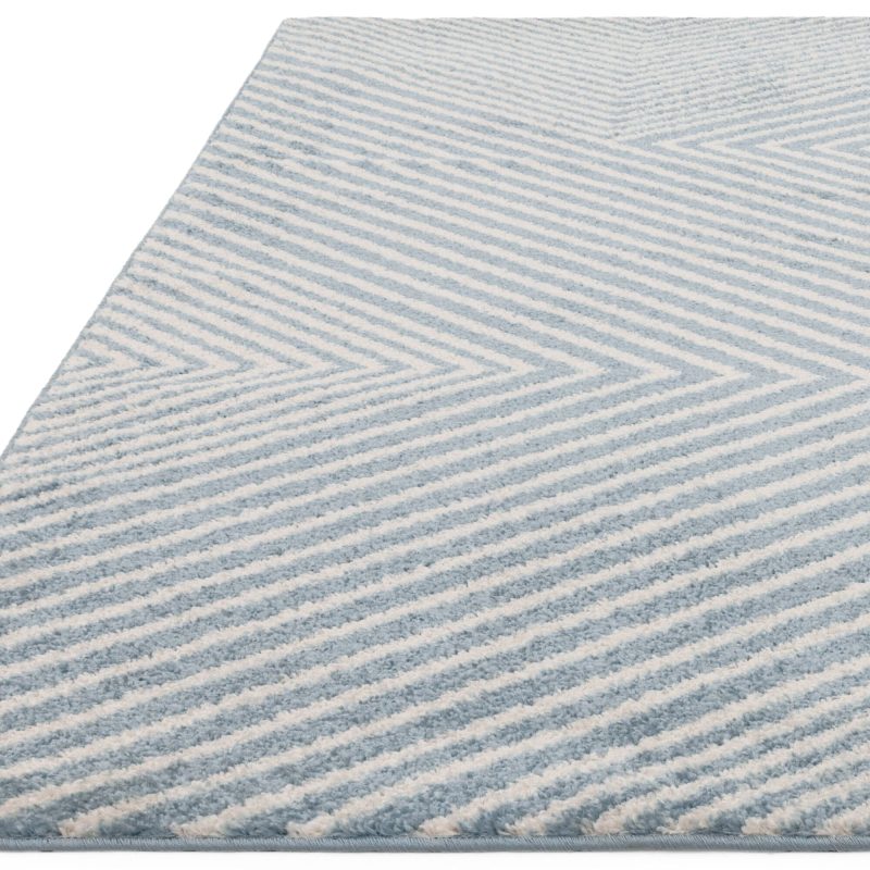 Covor albastru modern model geometric Muse Blue Cross 9 mm 80x150 cm MUSE0801500019