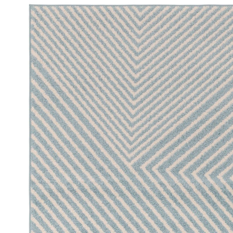 Covor albastru modern model geometric Muse Blue Cross 9 mm 80x150 cm MUSE0801500019