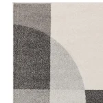 Covor gri modern, model geometric, Muse Grey Art Deco, 80x150 cm, Asiatic London