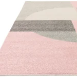 Covor roz modern model geometric Muse Pink Circle 9 mm 80x150 cm MUSE0801500021