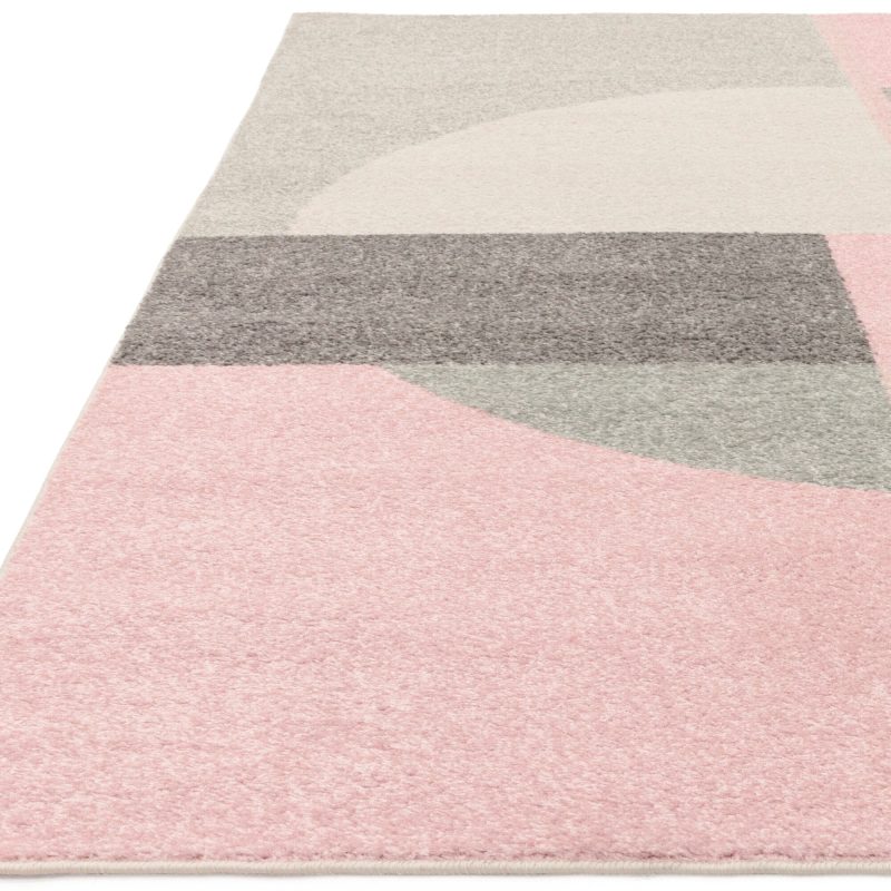 Covor roz modern model geometric Muse Pink Circle 9 mm 80x150 cm MUSE0801500021