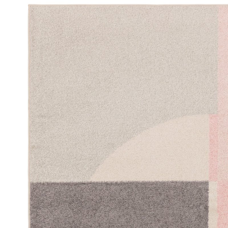 Covor roz modern model geometric Muse Pink Circle 9 mm 80x150 cm MUSE0801500021