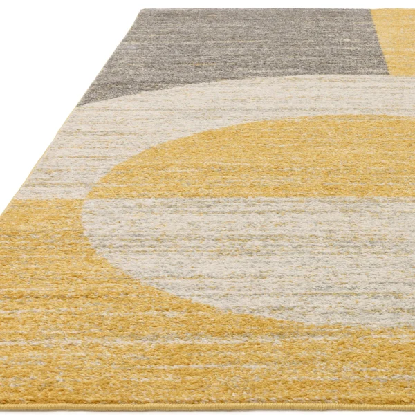 Covor galben modern model geometric Muse Yellow Halo 9 mm 80x150 cm MUSE0801500022