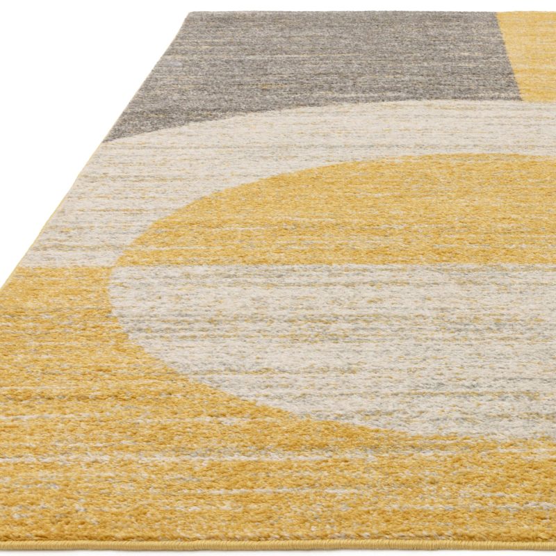 Covor galben modern model geometric Muse Yellow Halo 9 mm 80x150 cm MUSE0801500022