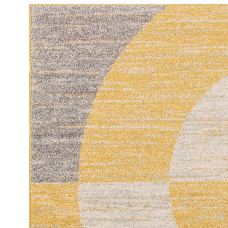 Covor galben modern model geometric Muse Yellow Halo 9 mm 80x150 cm MUSE0801500022