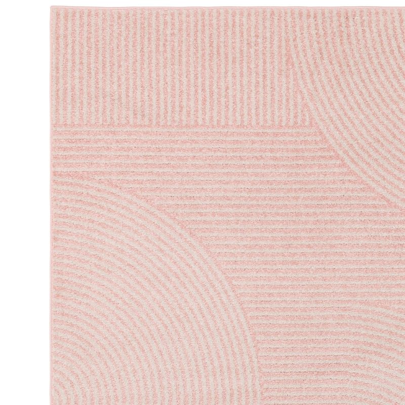 Covor roz modern model geometric Muse Pink Geometric 9 mm 80x150 cm MUSE0801500017