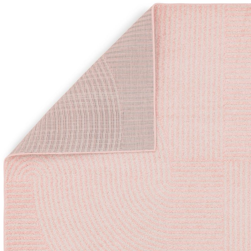 Covor roz modern model geometric Muse Pink Geometric 9 mm 80x150 cm MUSE0801500017