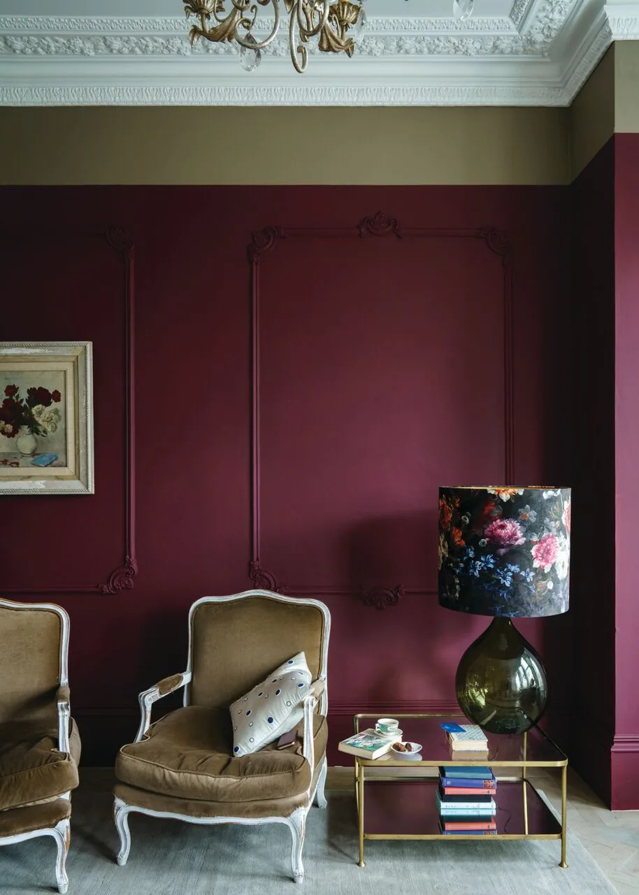 Vopsea rosie lucioasa 95 la suta luciu pentru interior exterior Farrow and Ball Full Gloss Preference Red No.297 2.5 Litri