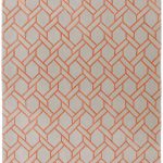 Covor pufos argintiu orange din lână vâscoză lucrat manual modern model geometric Nexus Fine Lines Silver Orange 12 mm 120×170 cm NEXU120170FL01