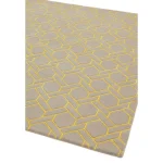 Covor pufos argintiu galben din lână vâscoză lucrat manual modern model geometric Nexus Fine Lines Silver Yellow 12 mm 120x170 cm NEXU120170FL02