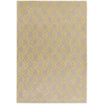 Covor pufos argintiu galben din lână vâscoză lucrat manual modern model geometric Nexus Fine Lines Silver Yellow 12 mm 160×230 cm NEXU160230FL02