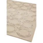Covor pufos bej din lână vâscoză lucrat manual modern model geometric Nexus Octagon Beige 12 mm 120x170 cm NEXU120170OC03