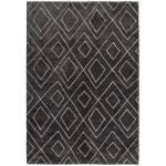 Covor pufos gri lucrat manual modern model geometric Nomad NM01 Dark Grey 8 mm 200×290 cm NOMA200290NM01