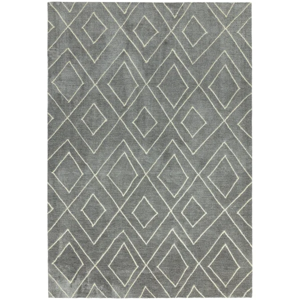 Covor pufos argintiu lucrat manual modern model geometric Nomad NM04 Silver 8 mm 120x170 cm NOMA120170NM04