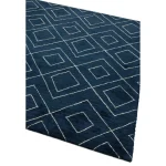 Covor pufos albastru lucrat manual modern model geometric Nomad NM02 Blue 8 mm 160x230 cm NOMA160230NM02