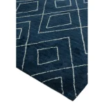 Covor pufos albastru lucrat manual modern model geometric Nomad NM02 Blue 8 mm 160x230 cm NOMA160230NM02